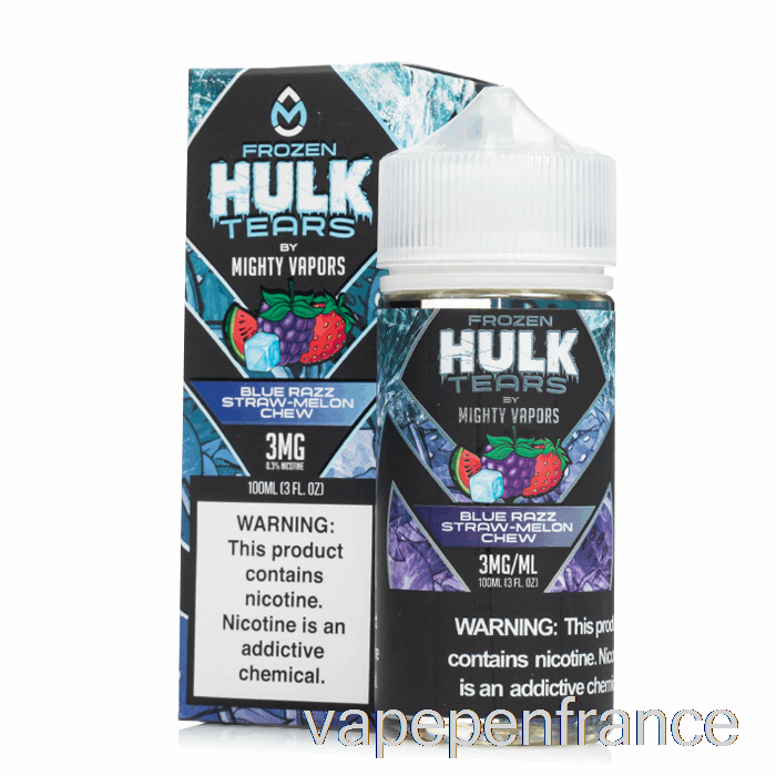 à Mâcher De Melon De Paille Razz Bleu Congelé - Larmes De Hulk - Stylo Vape 100 Ml 6 Mg